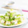 Tofu and spring green onions salad