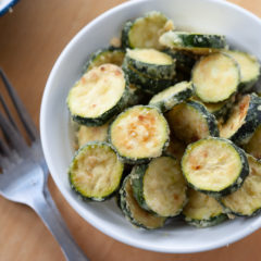 Zucchini chips in a bowl