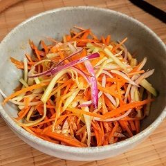Chinese home style Red onion and carrot salad