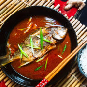 Whole fish with Szechuan bean paste